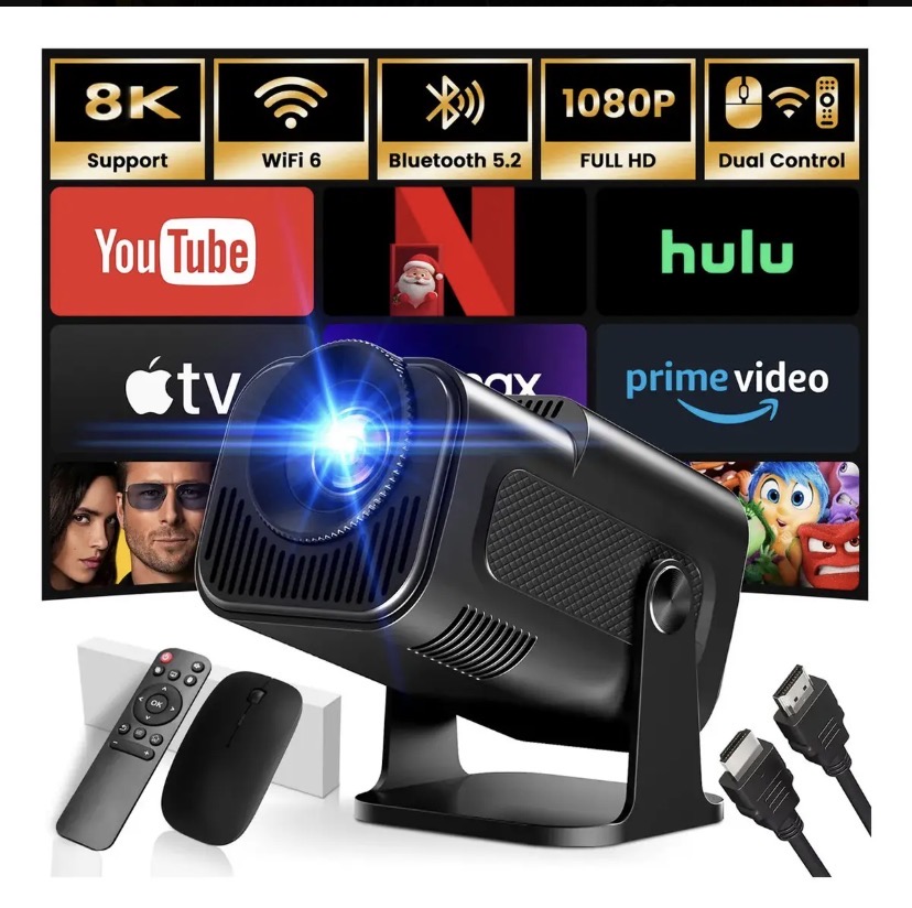 Proyector LAVAVIDA HY320 Pro Mini 1080p Android Wi-Fi y Bluetooth